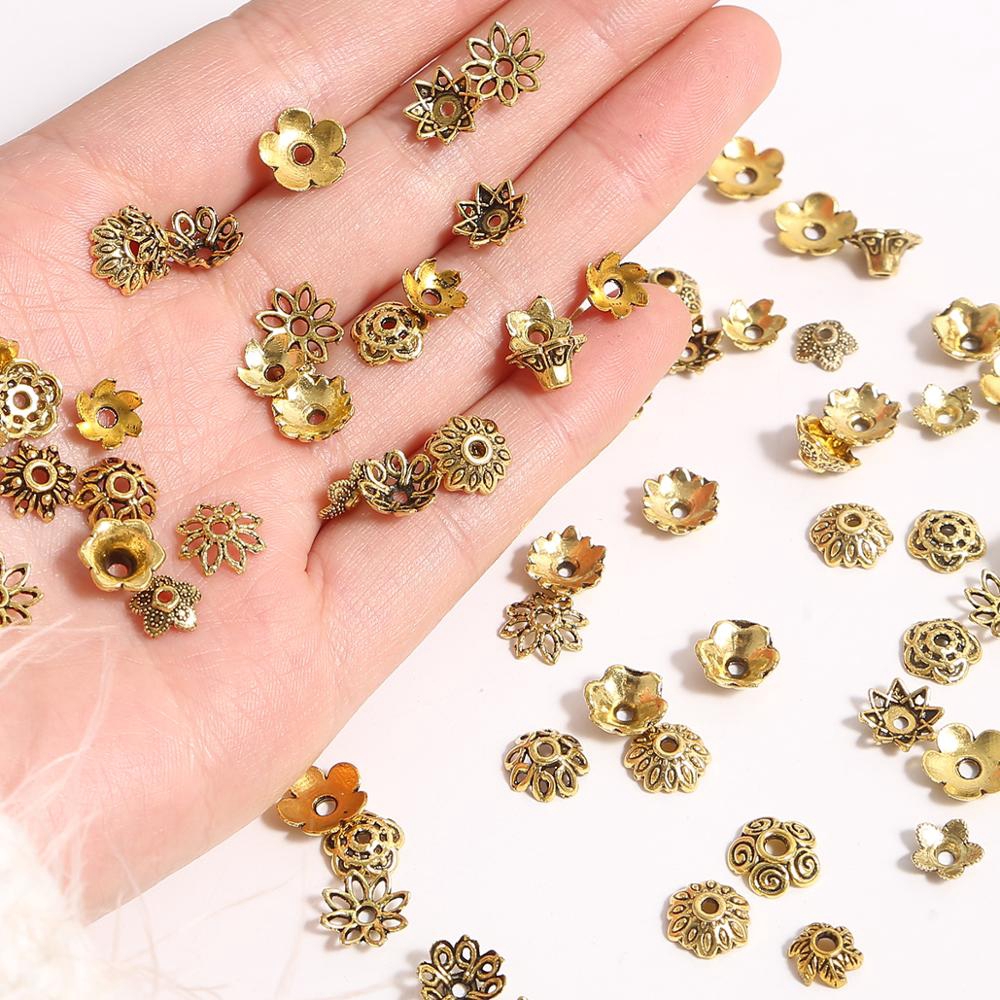 Tibetan Gold Flower Bead Caps, Accessories Needlework