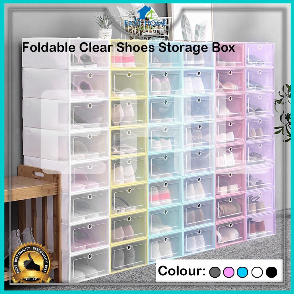 (Cover Plastic Only) EHL Colourful Stackable Shoe Storage PP Plastic ...