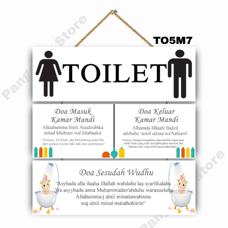 GANTUNGAN ️ Toilet Door Hanger DecorationPrayer In And Out Of The Bathroom And wc chic craft