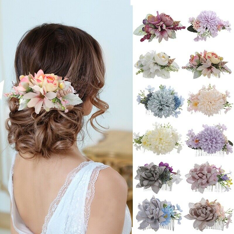 Women s Flower Hair Comb Wedding Hair Clips Pins Bridal Hair Accessories Wedding