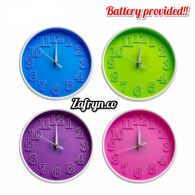 Big Number Colorfull Wall Clock / Jam Dinding Nombor Besar Berwarna ...
