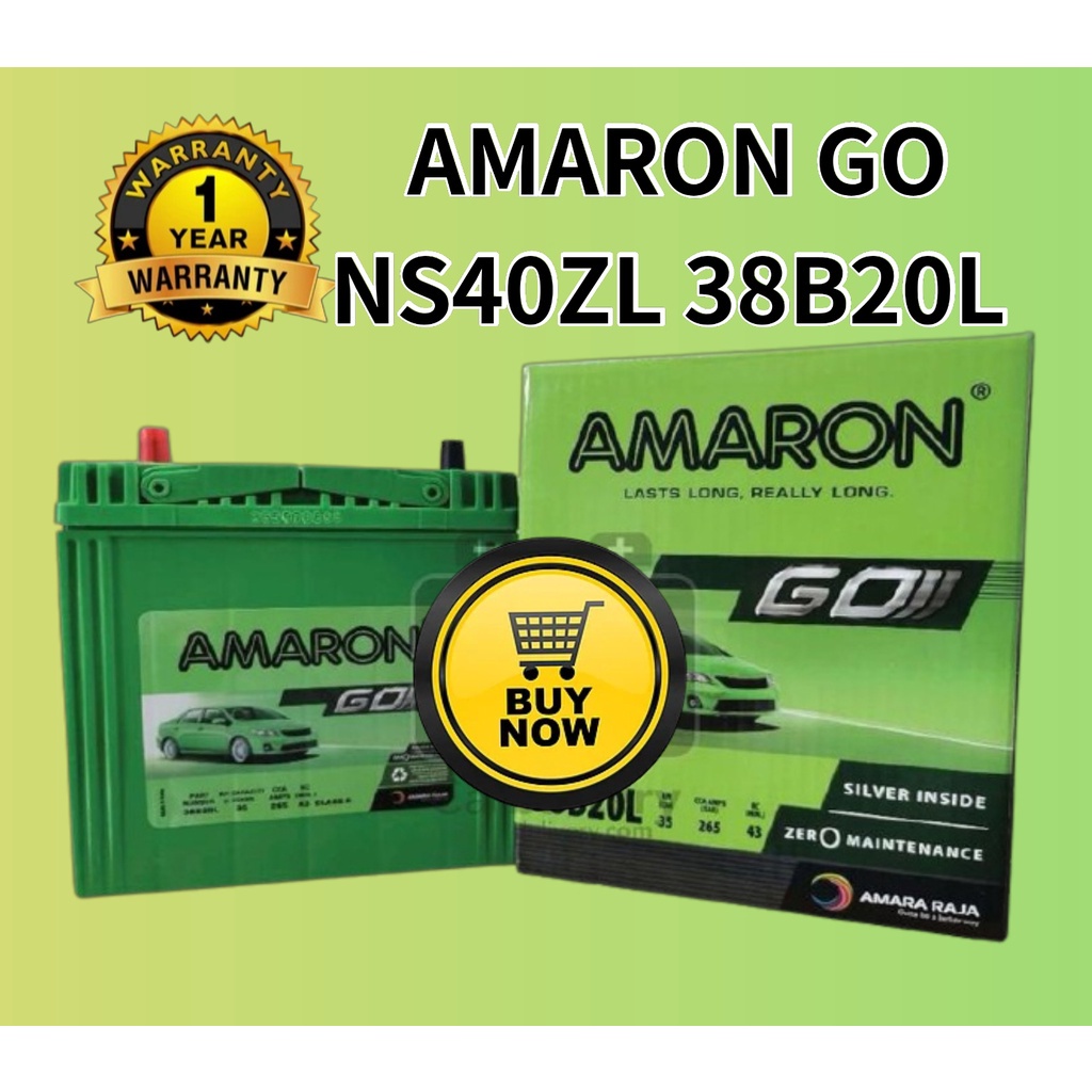 NS40 NS40ZL Battery AMARON Car Battery Myvi Battery Alza Battery Bateri ...