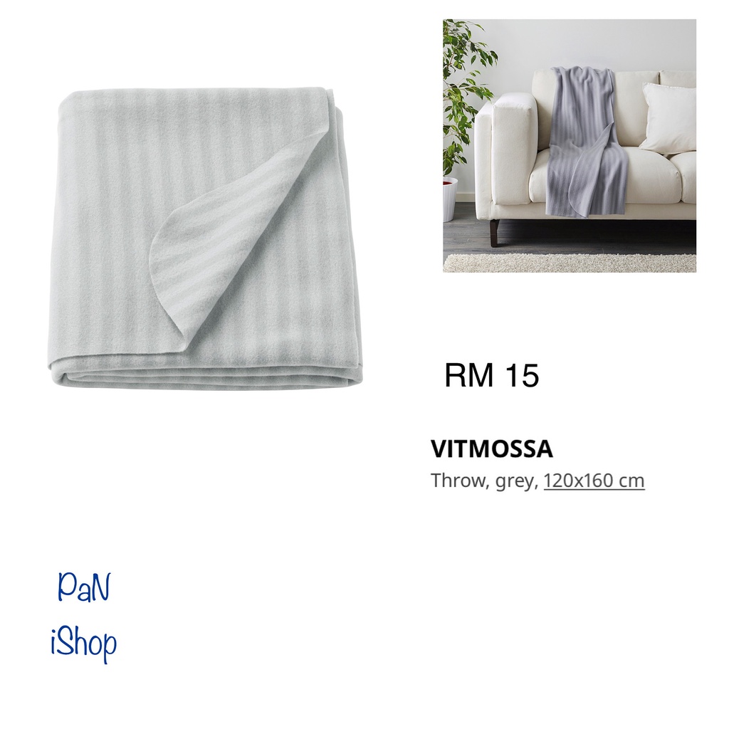 IKEA VITMOSSA THROW GREY READY STOCK