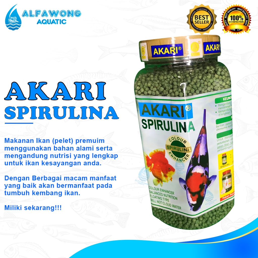 Akari spirulina koi Chef Fish Food 300gr 2MM Shopee Malaysia
