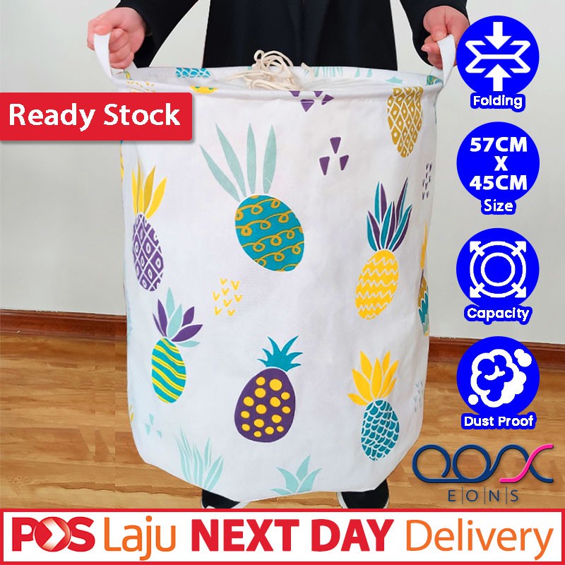 Big Size Laundry Basket Organizer Folding Dustproof Drawstring Bakul ...