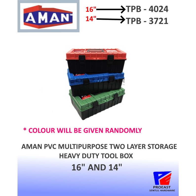 AMAN PVC Multipurpose Two Layer Storage Heavy Duty Tool Box - TBP-3721 ...