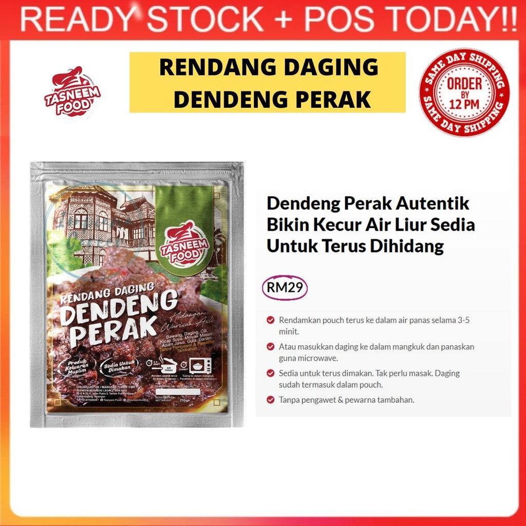 🔥Ready🔥Rendang Daging Dendeng Perak Tasneem Food | Ikan Bakar Portugis ...
