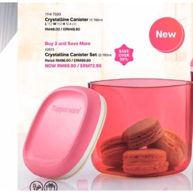 🔥CLEARANCE🔥 TUPPERWARE Crystalline Canister 780ml | Shopee Malaysia
