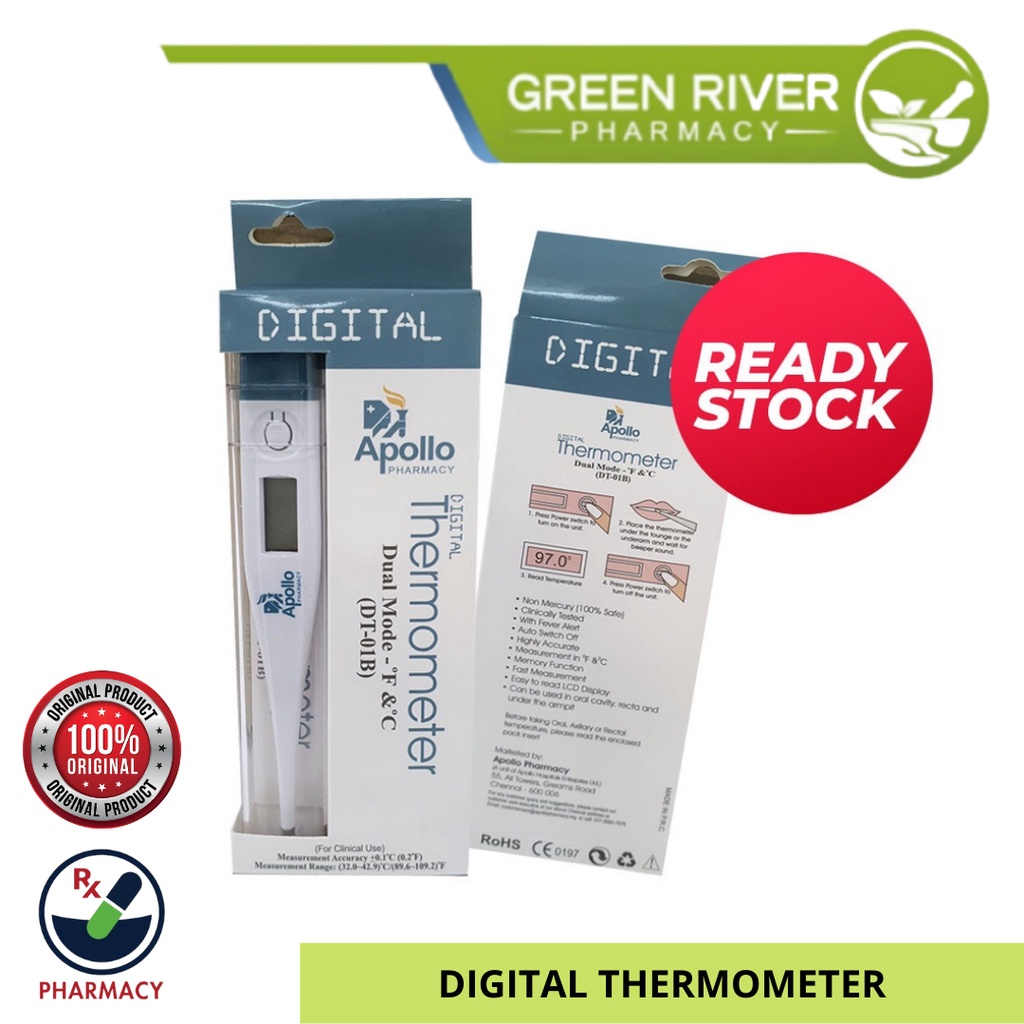 Apollo Digital Oral Thermometer Dual Mode Check Temperature GR2