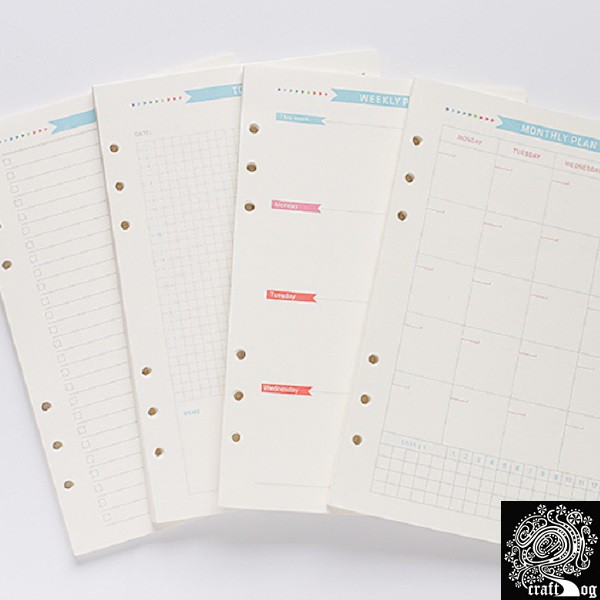 A5 A6 Paper for Binder Notebook Insert Loose Refill Minimalist Blue ...