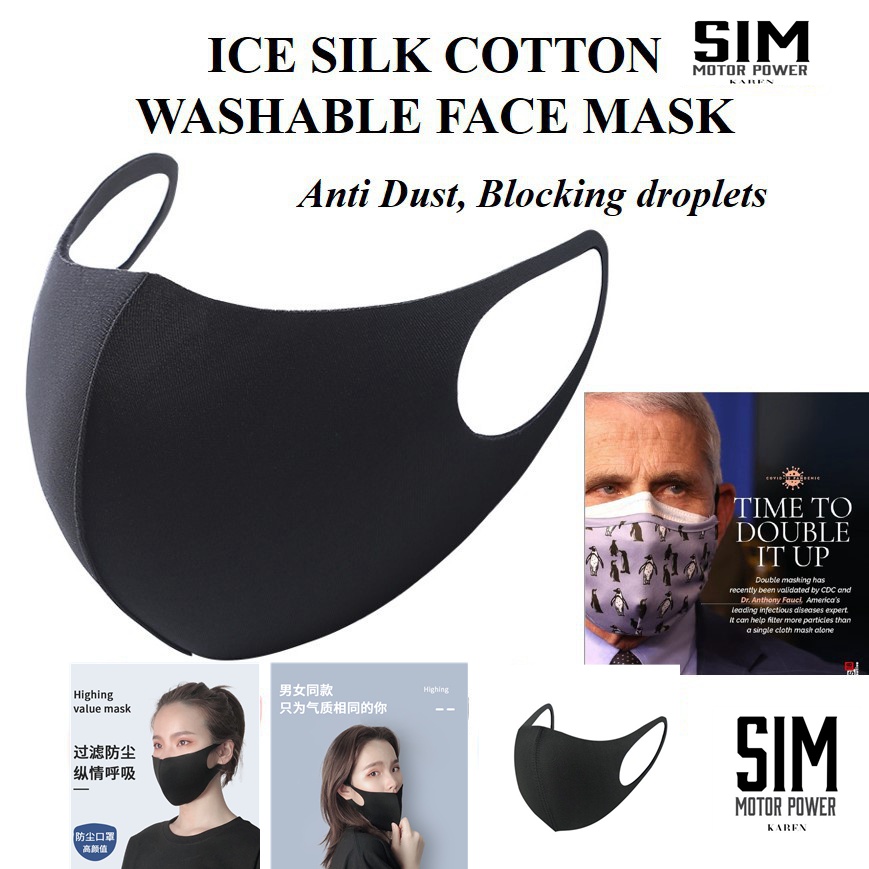 Motor Kain Cloth Mask Face Mask Kain Washable 3D Cotton Breathable ...