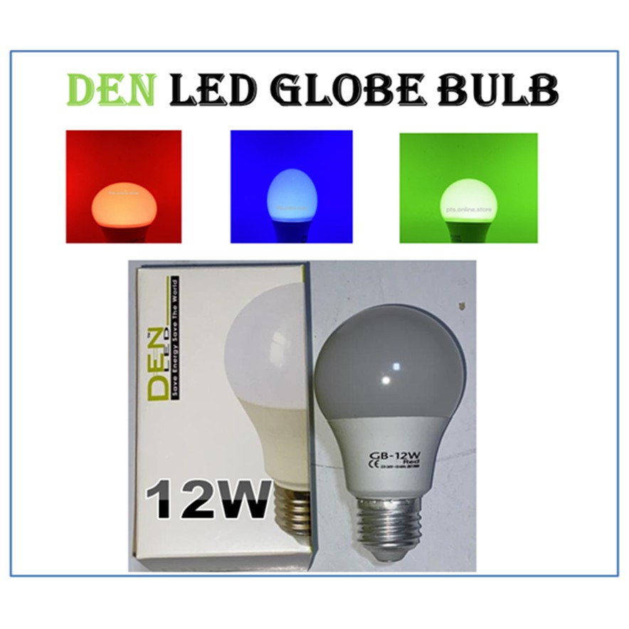 DEN LED COLOR BULB 12W-E27-RED , BLUE , GREEN - Mentol LED Berwarna 红 ...