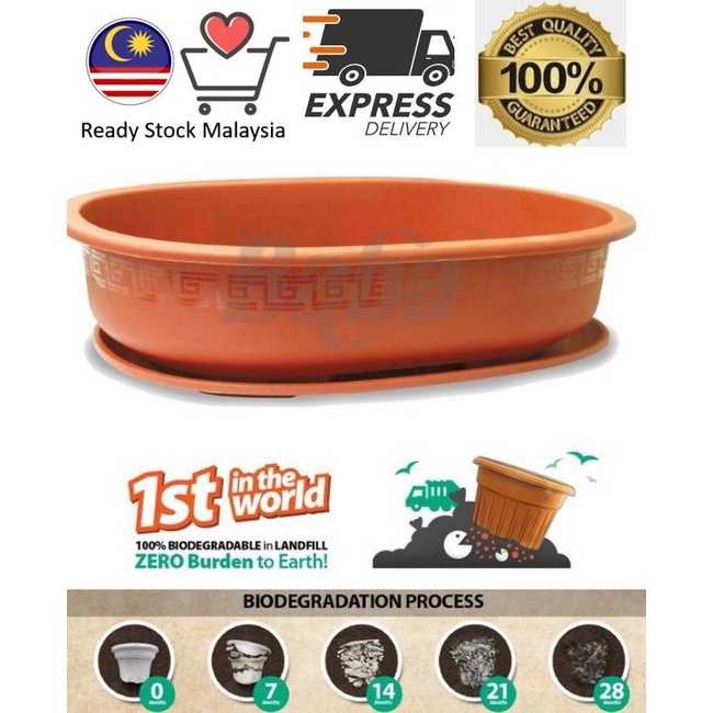 Baba biodegradable Flower Pot + Saucer | Shopee Malaysia