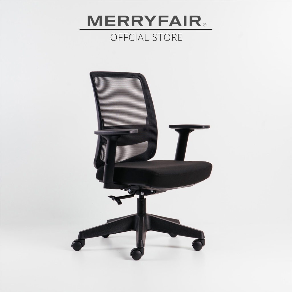 MERRYFAIR WORK Mid Back Chair Black Mesh [Ergonomic Mesh Office Chair