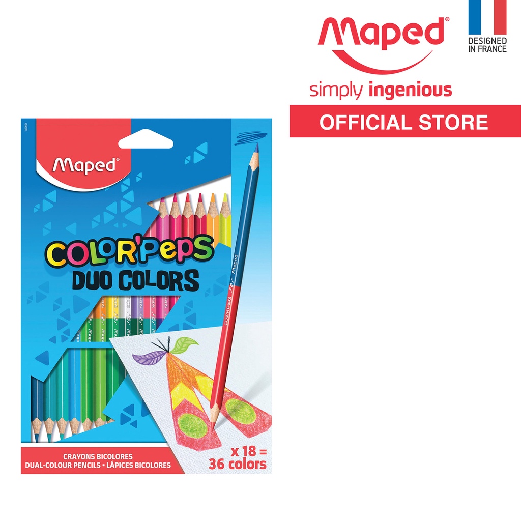 MAPED ColorPeps Duo Color Pencil 18s ; 36 Colors (829601FC) | Shopee ...