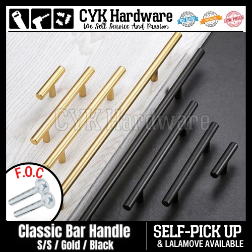 CYK European Style S/S / Gold / Black Modern Bar Handle Drawer Cabinet ...