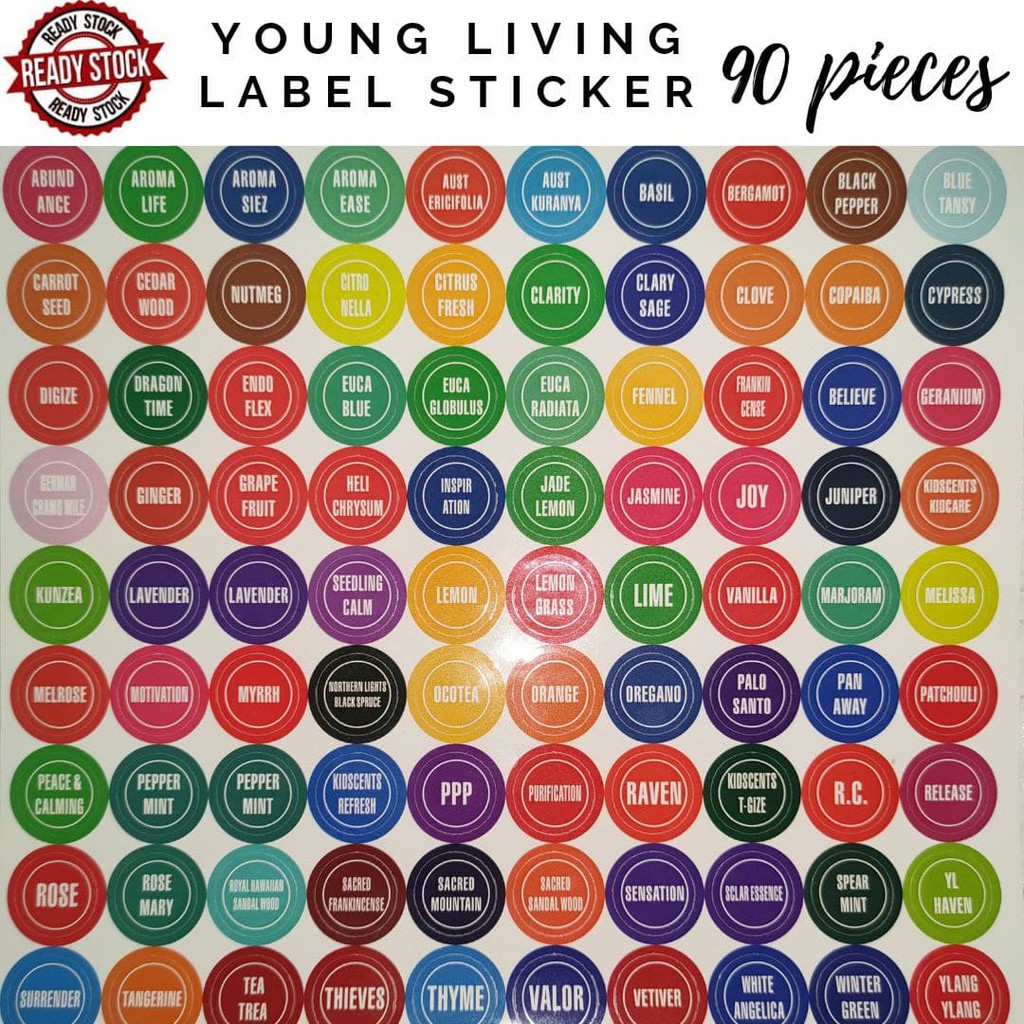 🔥CHEAPEST🔥Young Living Sticker/Cap Label Sticker 90 pieces Full English