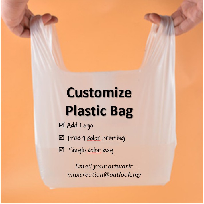 Customize Plastic Bag DIY your brand or logo Shopee Malaysia