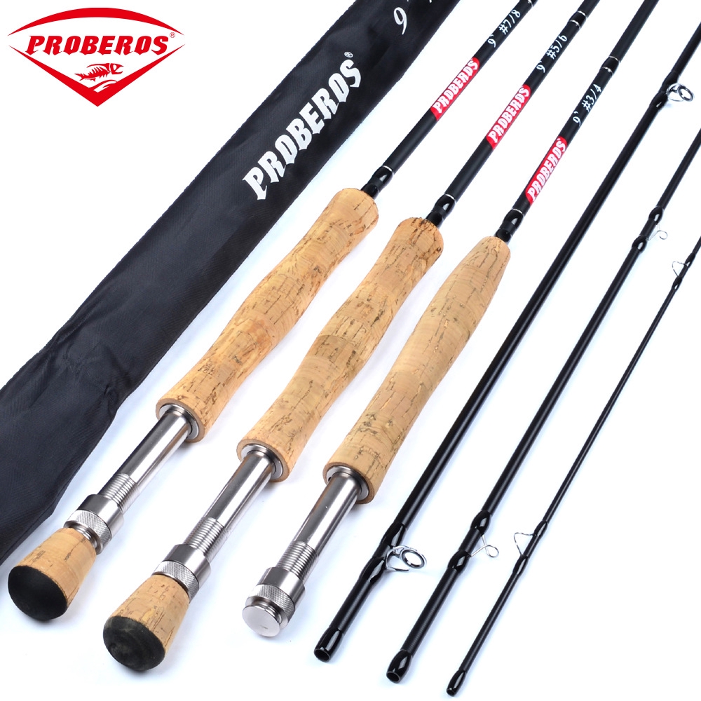 Proberos Carbon Fiber Fly Fishing Rod 9FT 2.7M 4 Section Ultra