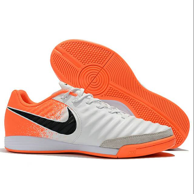 Nike Tiempo X Finalle White Orange IC Futsal Shoes Shopee Malaysia