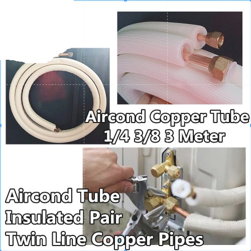 FULL SET Aircond Copper Tube 1 HOST POWER WITH NUT 3 Meter 2HUN / 3Hun