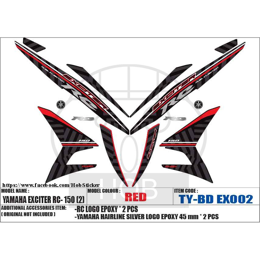 Yamaha Y15ZR "Exciter" (2) RC Sticker LC150 Stripe Shopee Malaysia