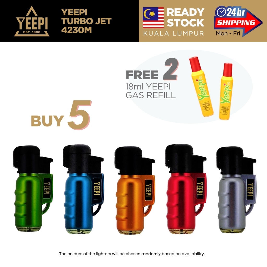 Yeepi Turbo Jet Flame Metallic Series Refillable Lighter - Multicolour ...
