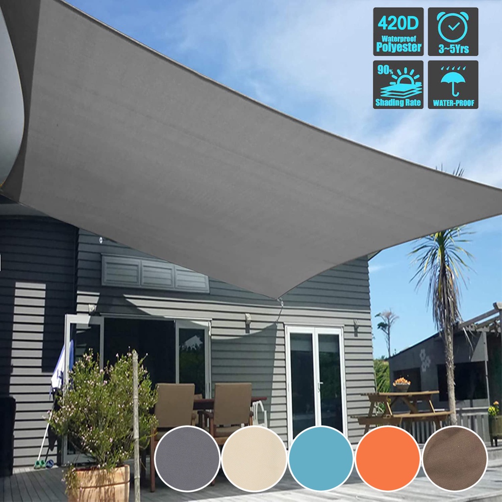 Sunshade Sun Shade Sail Waterproof UV Block Sunshade Canvas Canopy 420D ...