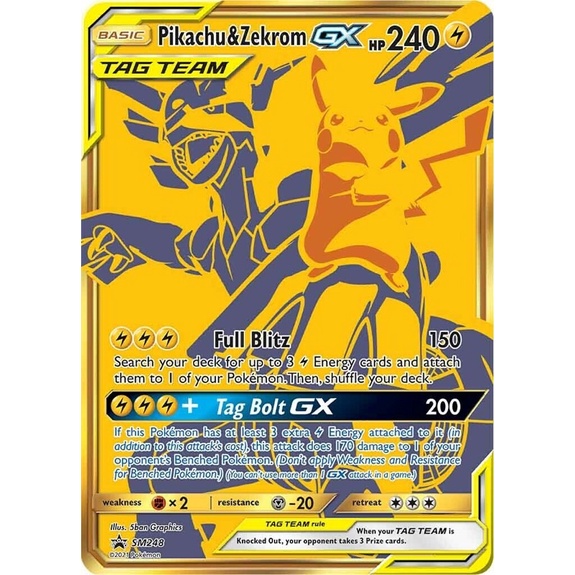 PTCG EN] POKEMON TCG Gold Reshiram and Charizard / Gold Pikachu and Zekrom  Premium Collection / Single Card | Shopee Malaysia