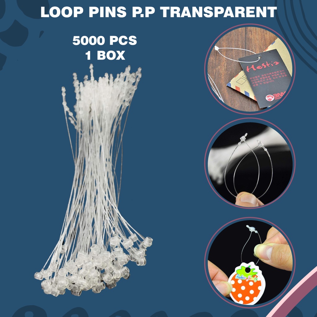 5000 Pcs Transparent Snap Lock Pins Loop Price Tag Fastener Hook Ties
