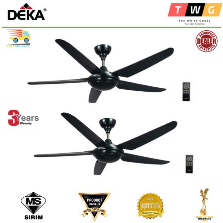 [TWIN PACK] DEKA Kronos K9 5 Blade Remote Control Ceiling Fan (4 Speed ...