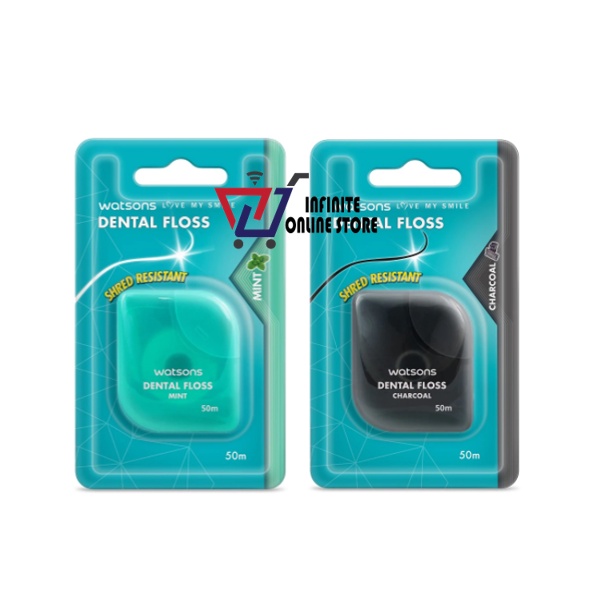 Watsons Dental Floss (Mint / Charcoal) (50m) Shopee Malaysia