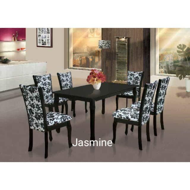 KAYU HITAM 6-seat Wooden Dining Table Jasmine Luxury Minimalist Black ...