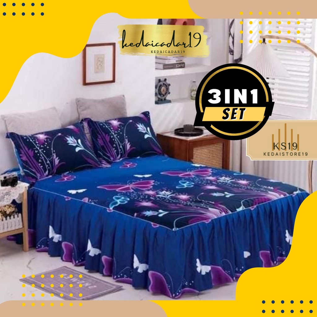 CADAR ROPOL 100% COTTON 3 IN 1 SIZE (KING & QUEEN) READY STOCK | Shopee ...
