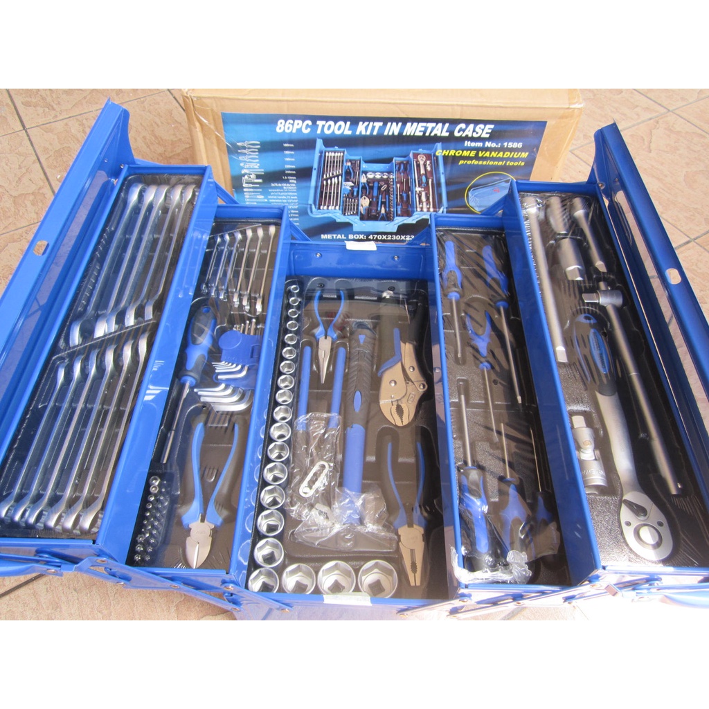 Professional KW 86pcs Chrome Vanadium Tool Set in Cantilever Tools Box