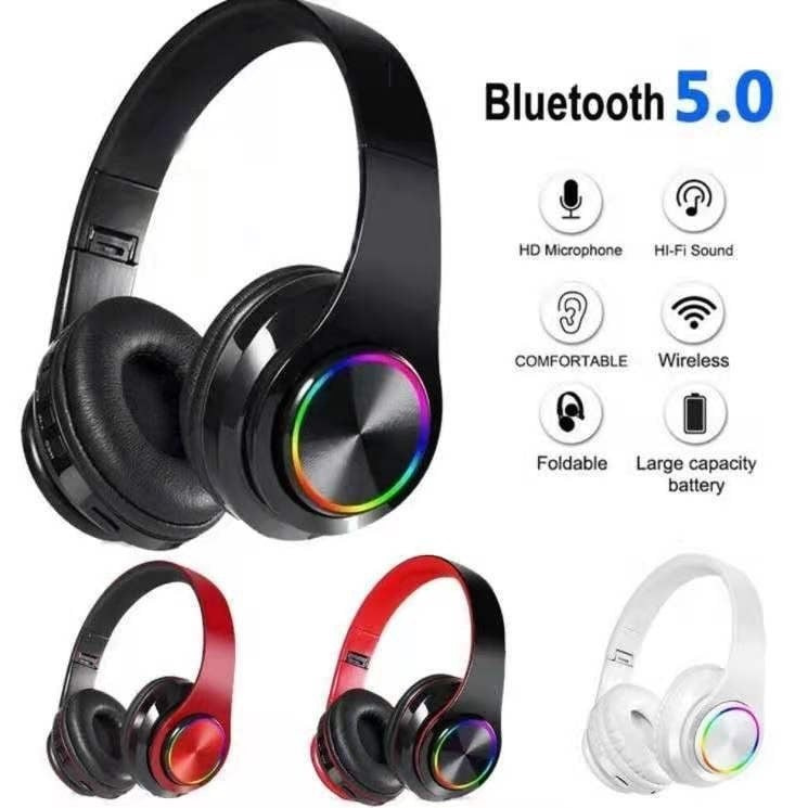 B39 Wireless Headphone Colourful LED Bluetooth 5.0 Bass Stereo Wireless ...