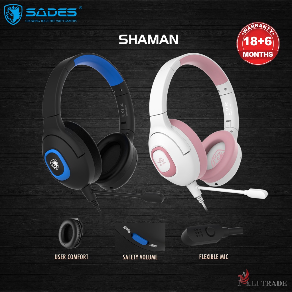 Sades Shaman Gaming Headset - Blue – Level Up