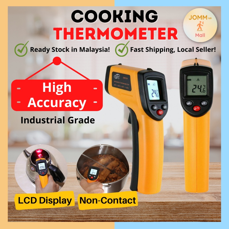 Blue Digital Infrared Thermometer Laser Industrial Temperature Gun  Non-contact With Backlight -50-380cnot For Humansbattery Not Included