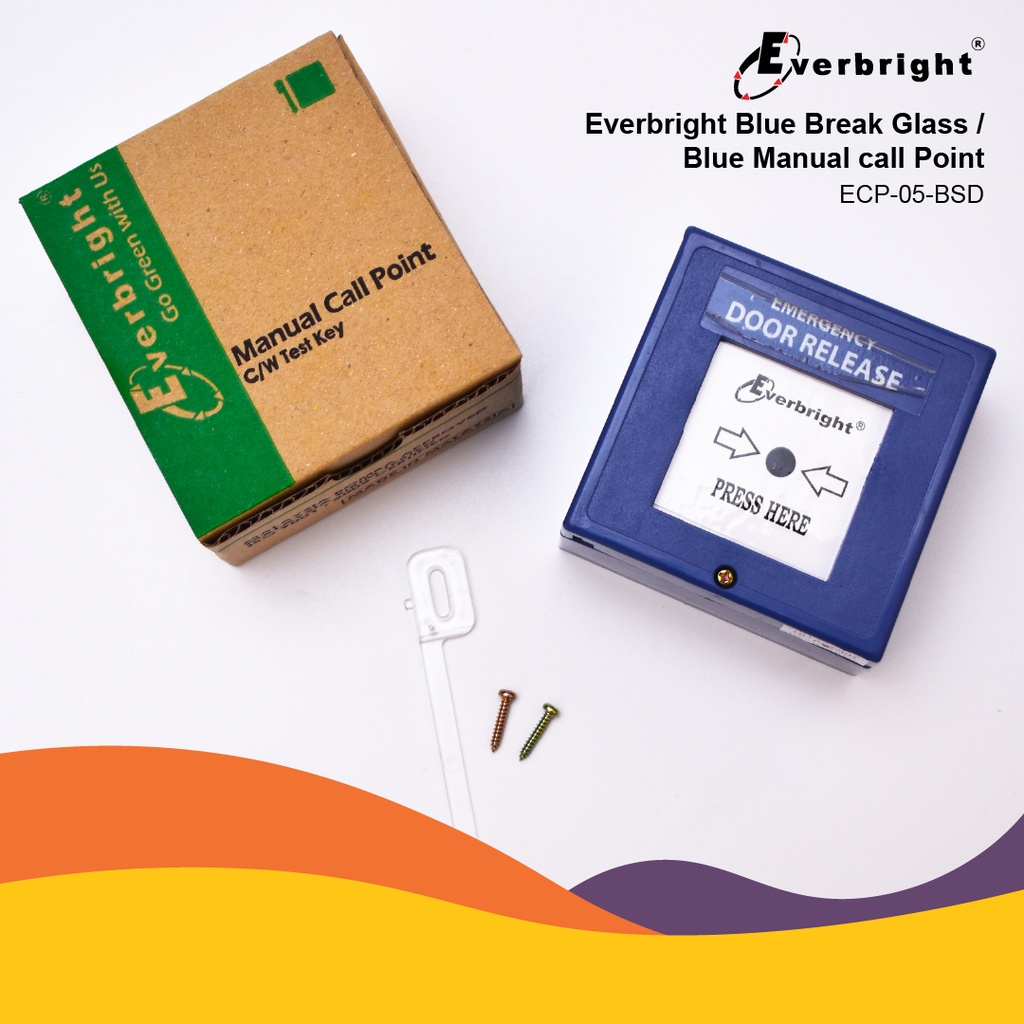 EVERBRIGHT Blue Break Glass / Blue Manual call Point ECP-05-BSD ...