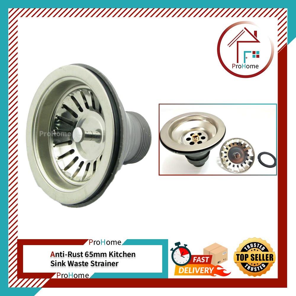 65MM ANTI RUST SINK WASTE STRAINER / 2 1/2" 65MM KITCHEN SINK WASTE