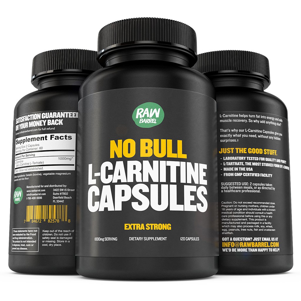 - RAW BARREL L-Carnitine, 120 Capsules - Burns fat , muscle growth     | Shopee Malaysia