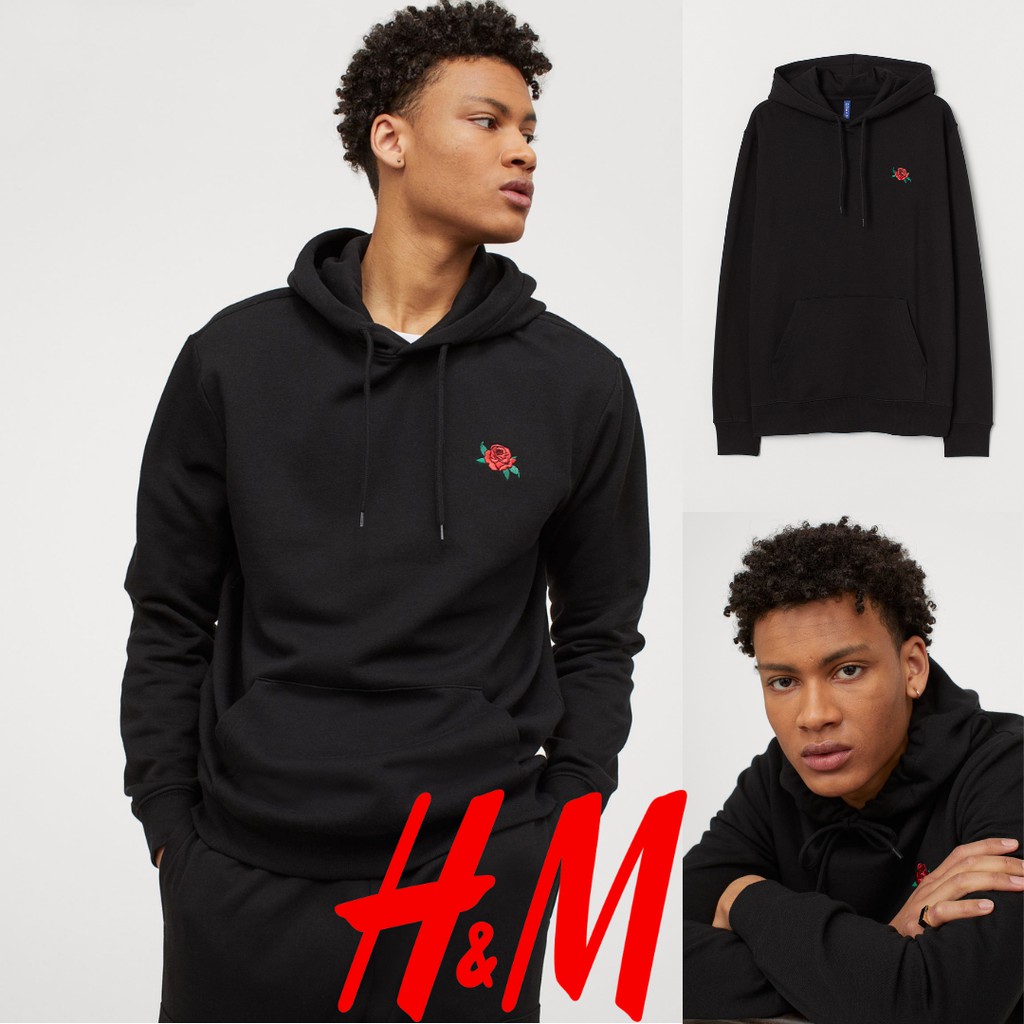 Hoodie H M ORIGINAL ROSE FLOWER BLACK PAPER BAG HNM SALE HOODIE HNM HOODIE Men Women Shopee Malaysia