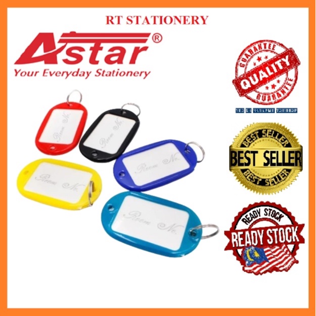 Astar Key Tag / Key Holder / transparent Colour Key Chain With Ring Key