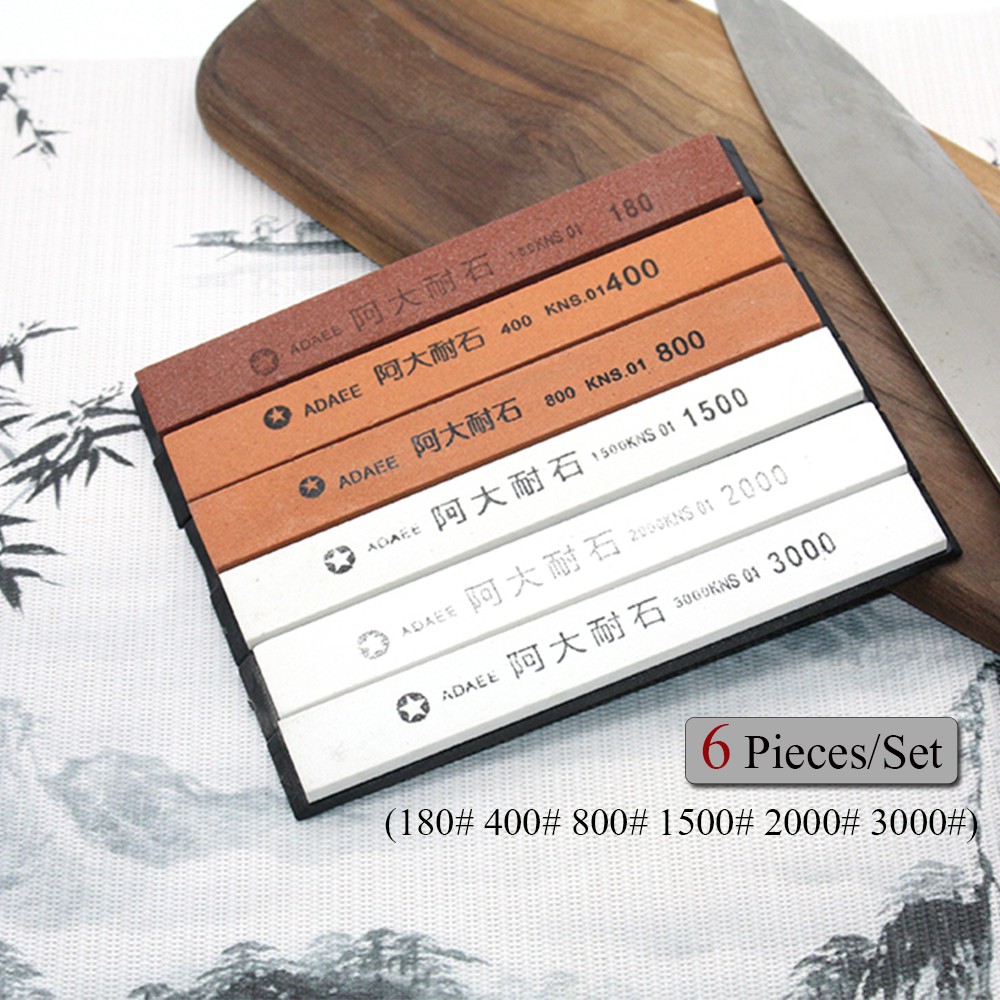 6 pcs/set 180 400 800 1500 2000 3000 Grit Knife Grindstone Knife Stones ...
