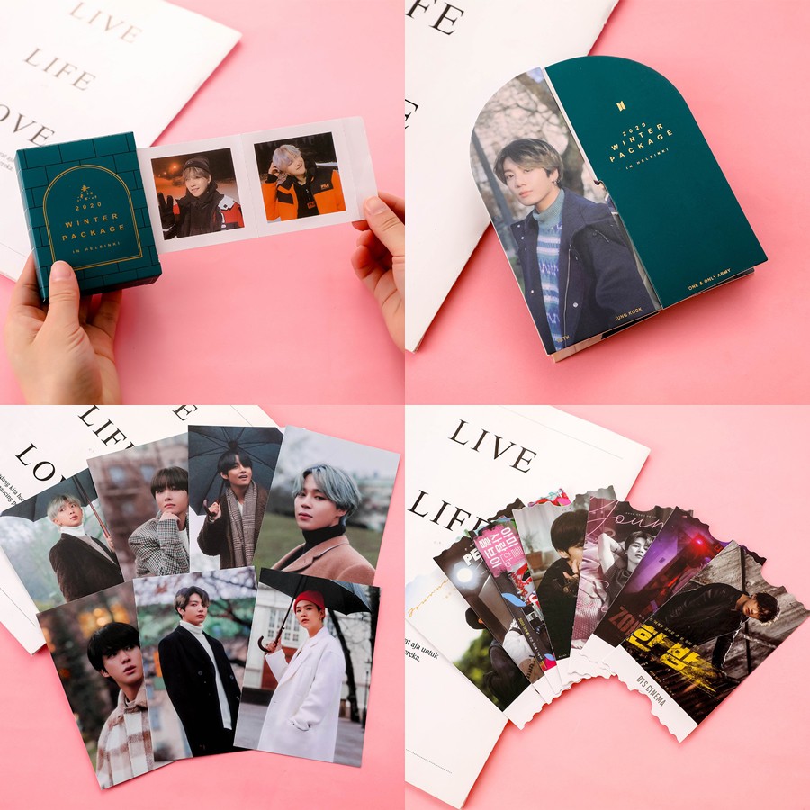 KPOP BT S 2020 Winter Package Set Accordion Photocard Photo Stand