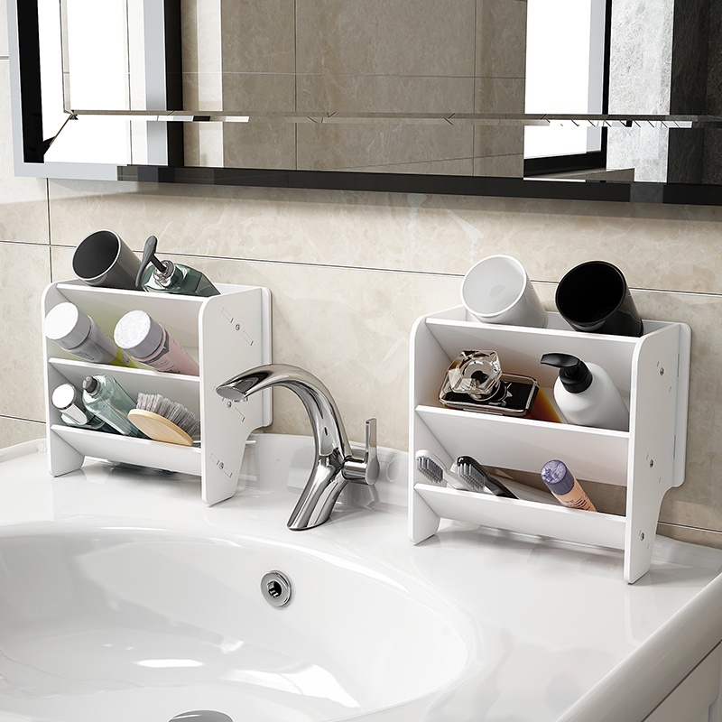 Waterproof bathroom hand wash basin skin care storage rack toothpaste ...