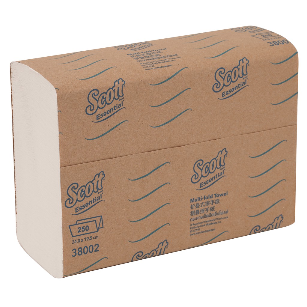 Scott Essential Multifold Hand Towel Eskc Ply White Pack X