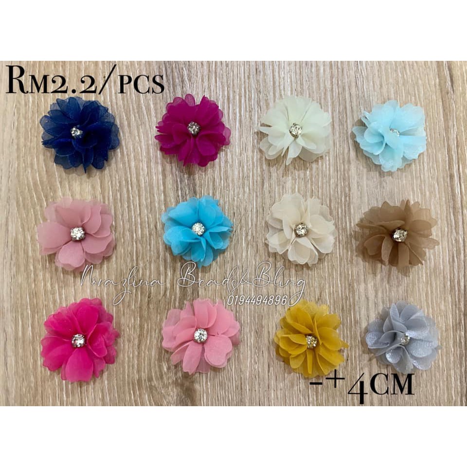 Bunga 3D loose material organza 4cm | Shopee Malaysia
