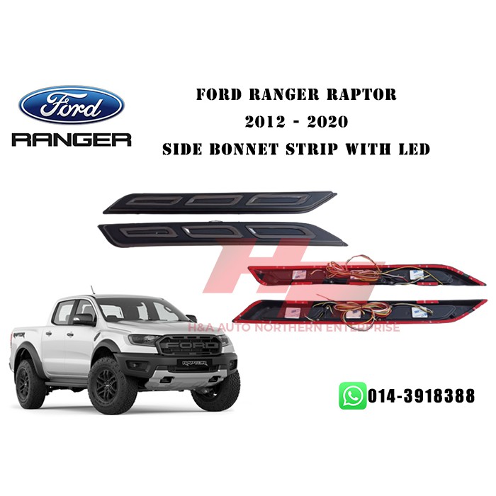 Ford Ranger T6 T7 T8 Raptor 2012-2020 Side Bonnet Strip With LED ...