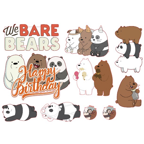 We Bare Bears Cake Topper Cupcake Topper Kek Topper Shopee Malaysia